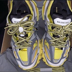 Balenciaga Yellow and Gray Sneakers